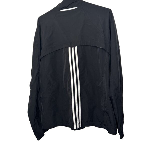 Adidas Black Mesh Lined Zip Up Hoodie Windbreaker Jacket Adult Size L - Picture 2 of 8